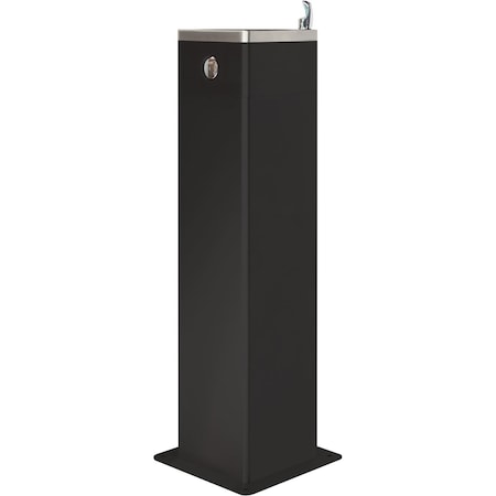 Global Industrial Outdoor Pedestal Drinking Fountain, Black Powder Coat 761223BK